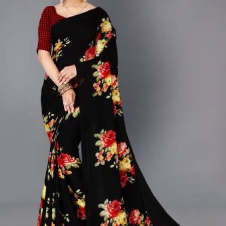 Anand Sarees Floral Print Daily Wear Georgette Saree