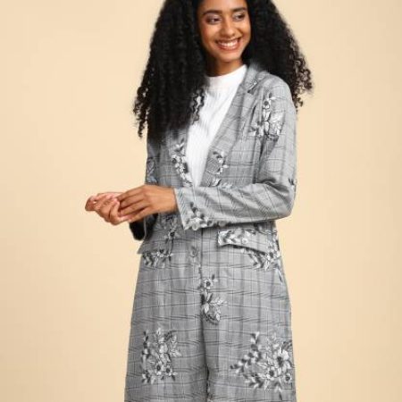 AND Cotton Blend Floral Print Coat