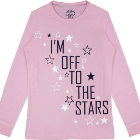 MIST N FOGG Girls Typography Cotton Blend T Shirt