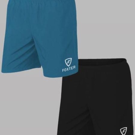 MOONVELLY Solid Men Black, Light Blue Regular Shorts