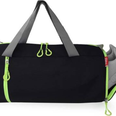 Sfane Men & Women Neon Black with Separate Shoe Compartment Sports Duffel Gym Duffel Bag